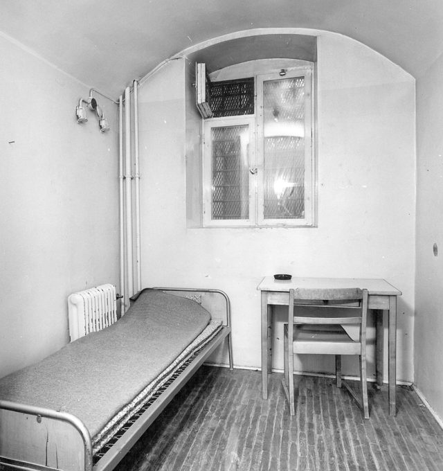 En cell i Östersunds gamla fängelse. Det revs 1970 för att ge plats åt sjukhuset.