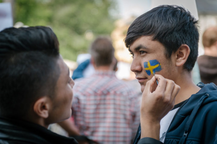 Ung i Sverige, Medborgarplatsen, Stockholm den 19 augusti. Foto: Anders Löwdin